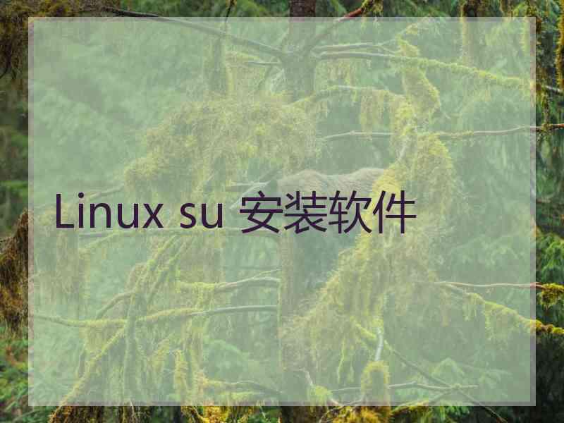 Linux su 安装软件