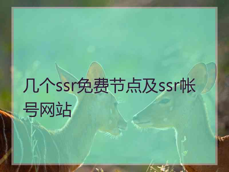 几个ssr免费节点及ssr帐号网站